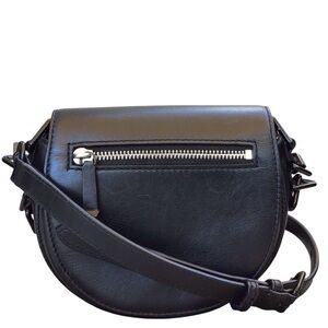 Rebecca Minkoff Black Leather Aster Saddle Bag